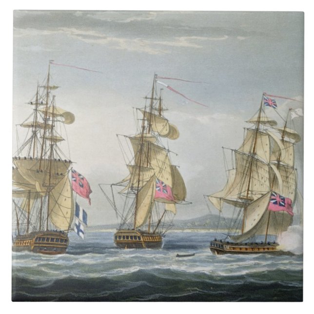 Auslieferung des Forts von Tamatave, graviert Fliese (Vorderseite)