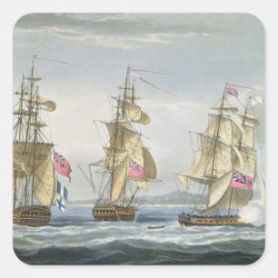 Auslieferung des Forts von Tamatave, graviert Quadratischer Aufkleber