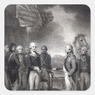 Auslieferung von Lord Cornwallis bei Yorktown, Quadratischer Aufkleber