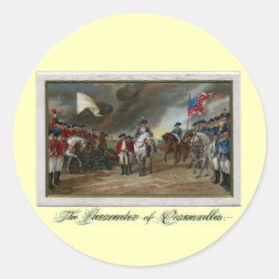 Auslieferung von Lord Cornwallis bei Yorktown Runder Aufkleber