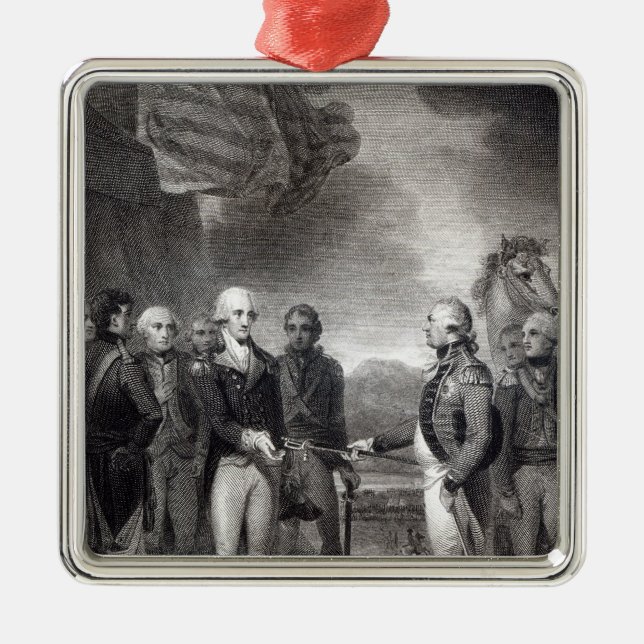 Auslieferung von Lord Cornwallis bei Yorktown, Silbernes Ornament (Vorne)
