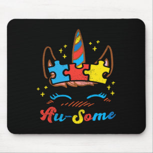 Ausome Einhorn-Gesicht-Puzzle Autism Awareness Asl Mousepad