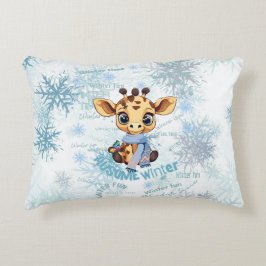 Ausome Winter – One of a Kind Snowflake Giraffe  Dekokissen