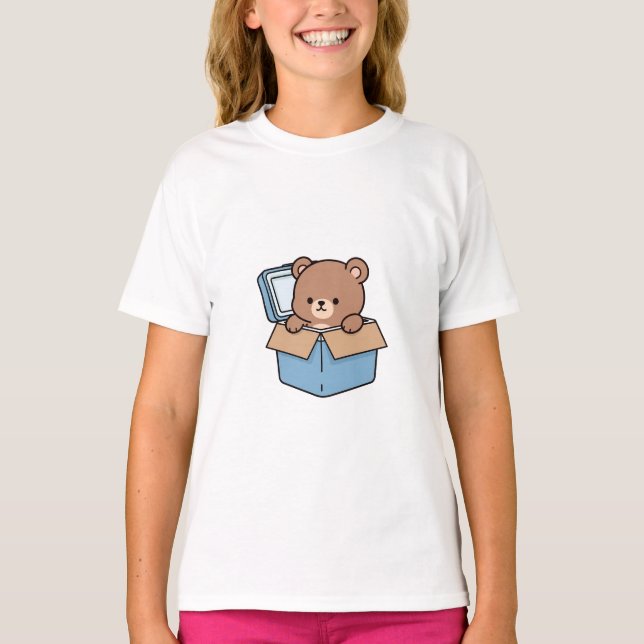 Auspacken Bär Kinder T-Shirt (Vorderseite)