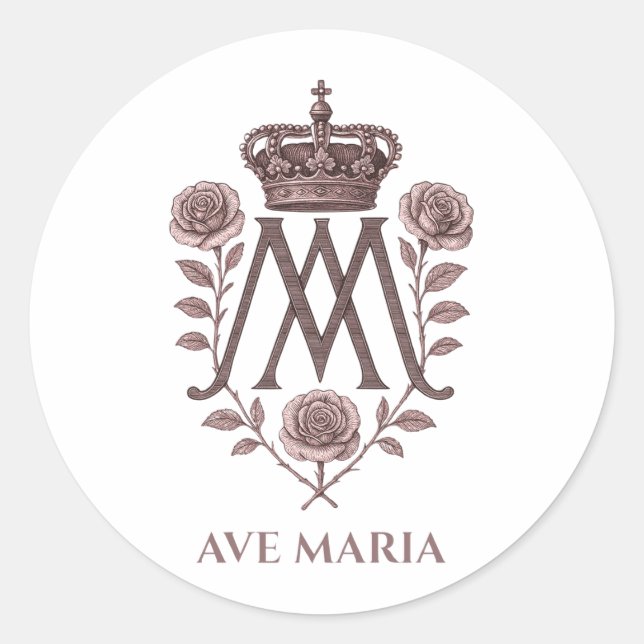 Auspice Maria Catholic Round Sticker (Vorderseite)