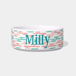 Auspicious Cloud Bands in Teal and Flamingo Napf