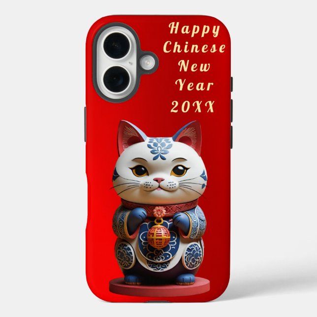Auspicious Fortune Cat Happy Chinese New Year Case-Mate iPhone Hülle (Rückseite)
