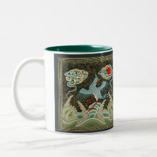 Auspicious Tide & Phoenix steigendes chinesisches  Zweifarbige Tasse