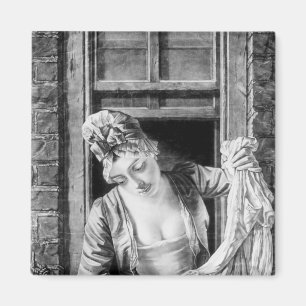 Auspressendes Waschen der Frau Magnet