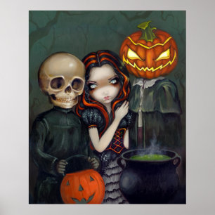 Ausprobieren oder Behandeln von halloween Art Prin Poster
