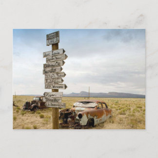 Ausrangierte Autos, Route 66, Arizona Postkarte