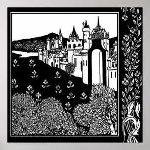 "Ausreise aus der Abtei" von Aubrey Beardsley Poster