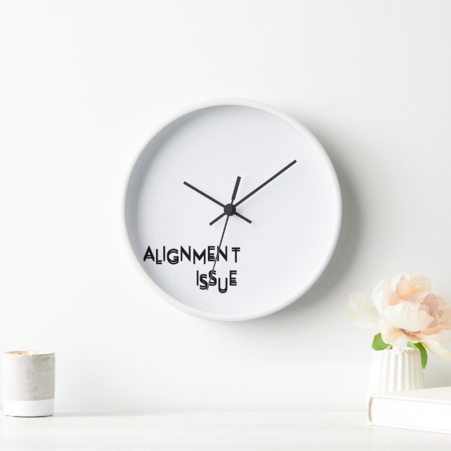 Ausrichtungsproblem Stille Typografie Wanduhr (Zuhause)