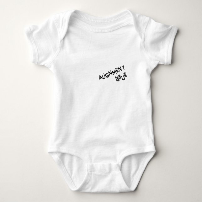Ausrichtungsproblem Weiche Baumwolltypografie Baby Strampler (Vorderseite)