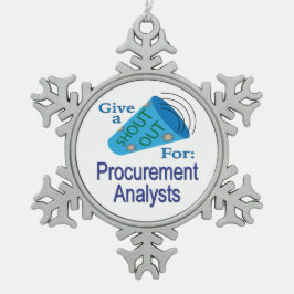Ausrufen für Analysten im Beschaffungswesen Schneeflocken Zinn-Ornament