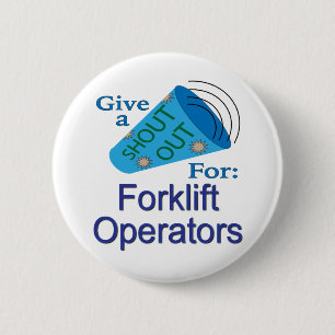 Ausrufen für Gabelstaplerbetreiber Button