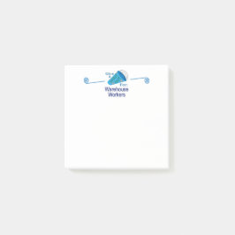 Ausrufen für Lagerarbeiter Post-it Klebezettel