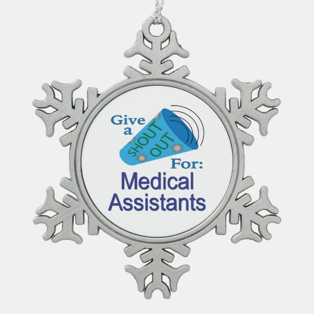 Ausrufen für medizinische Hilfskräfte Schneeflocken Zinn-Ornament (Vorderseite)