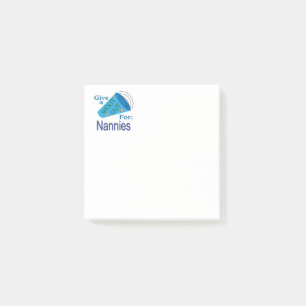 Ausrufen für Nannys Post-it Klebezettel