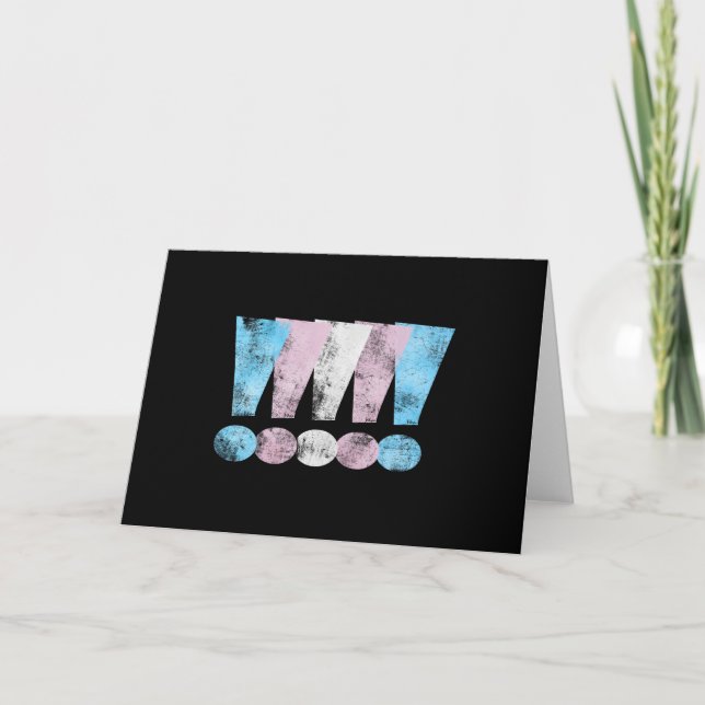 Ausrufepunkte für Transgender-Pride Karte (Vorderseite)