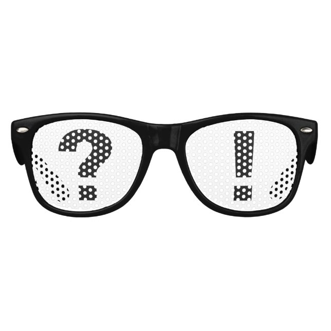 Ausrufezeichen für lustige Fragen alberner Spaß Partybrille (Vorderseite)