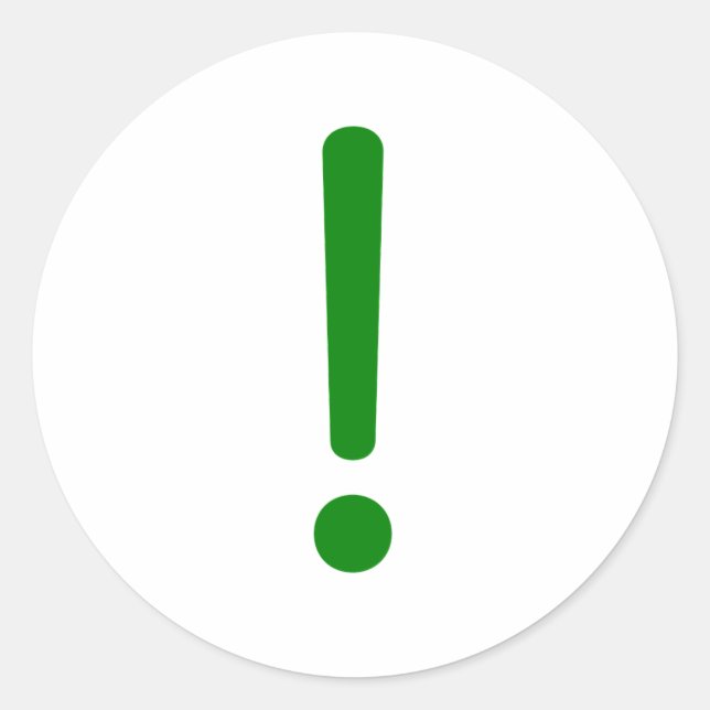 Ausrufezeichen! Gelbgrün rosa Runder Aufkleber (Vorderseite)