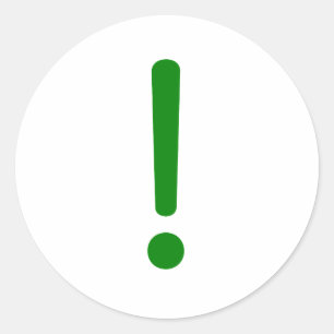 Ausrufezeichen! Gelbgrün rosa Runder Aufkleber