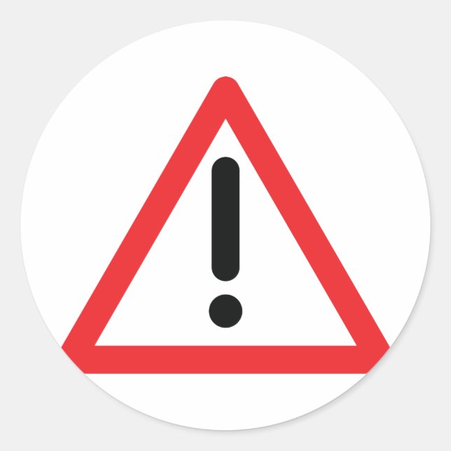 Ausrufezeichen Runder Aufkleber (Vorderseite)