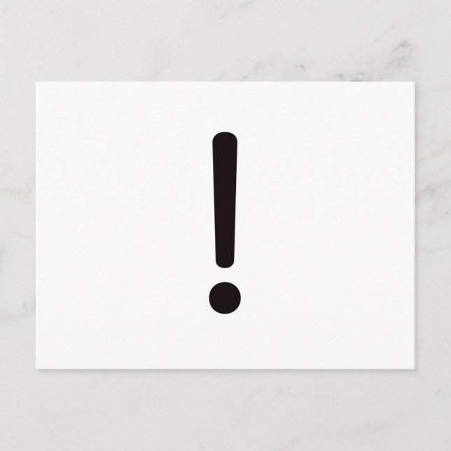 Ausrufezeichen! Schwarzes Rot Postkarte (Vorderseite)