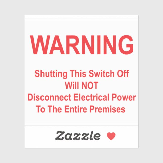 Ausschalten wird die Stromversorgung des Gebäudes  Aufkleber (Blatt)