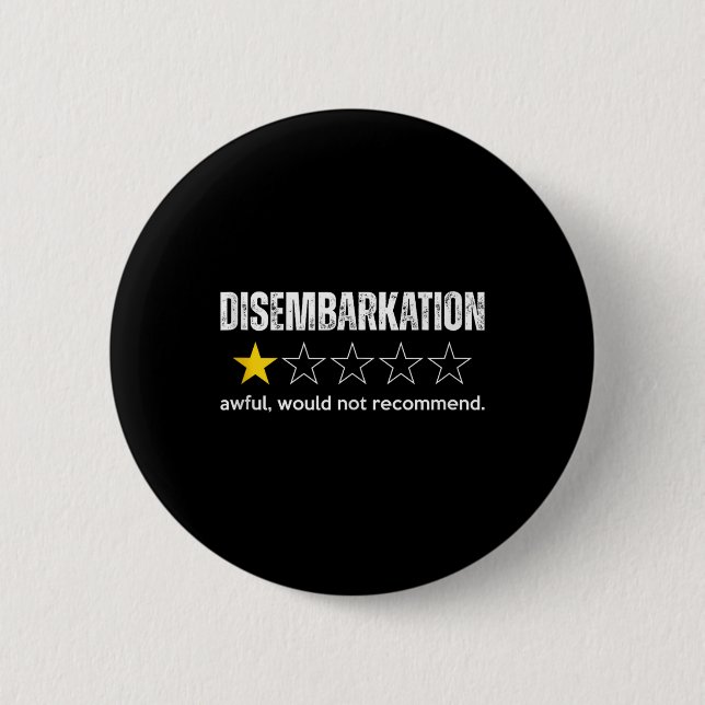 Ausschiffung Awful würde nicht empfehlen Funny Cru Button (Vorderseite)