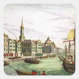 Ausschiffung der englischen Truppen Quadratischer Aufkleber