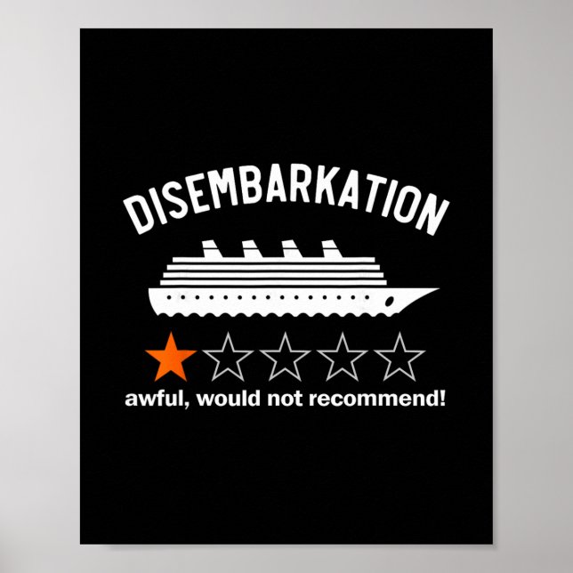 Ausschiffung Scheußlich Würde Nicht Empfehlen  Poster (Vorne)
