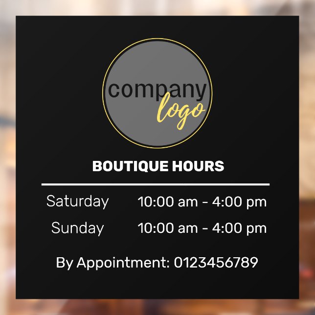 AUSSCHLIESSLICH KLEINE GESCHÄFTSSTUNDEN ERNENNUNG  FENSTERAUFKLEBER (Blatt 2)