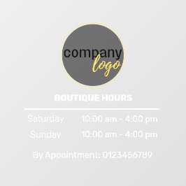 AUSSCHLIESSLICH KLEINE GESCHÄFTSSTUNDEN ERNENNUNG  FENSTERAUFKLEBER