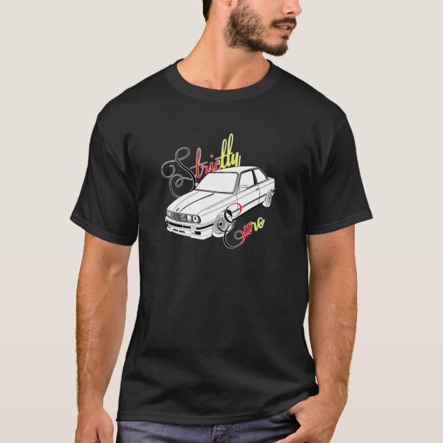 Ausschließlich schwarze Eurofarben BMWs E30 DTM T-Shirt (Vorderseite)