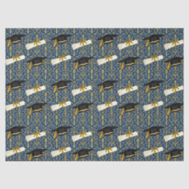 Ausschmückung Blau und Gold Abschluss Seidenpapier