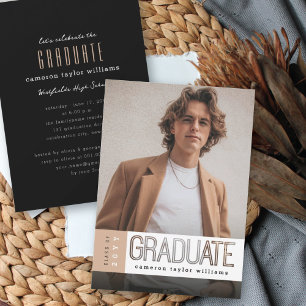 Ausschneideblock Einfache Lasche Foto Abschlussfei Einladung