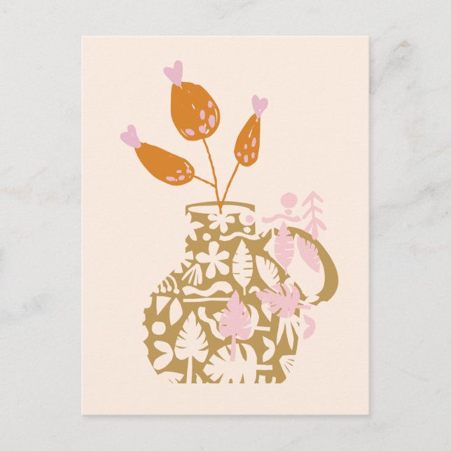 Ausschneiden von Blätter #Illustration #digitalart Postkarte (Vorderseite)