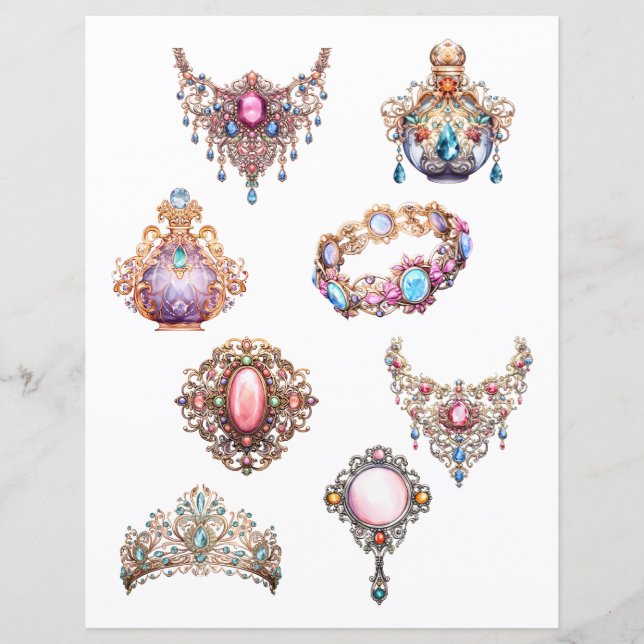 Ausschneiden von Rokoko Juwelen (Vorderseite)