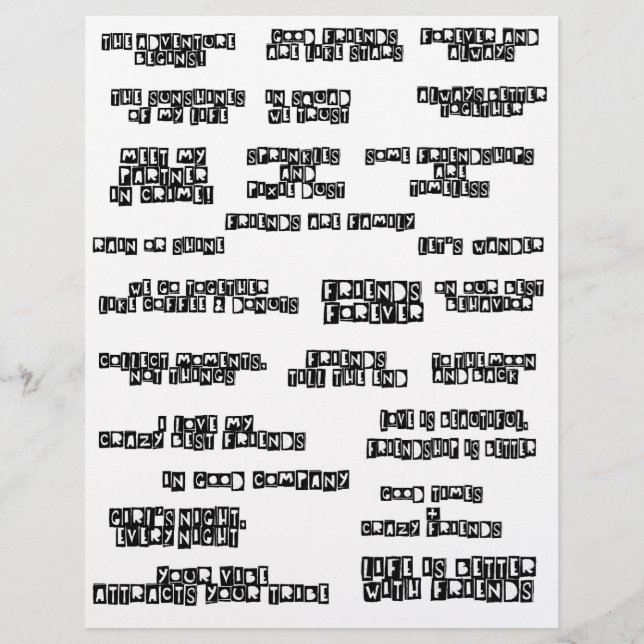 Ausschneiden von Wörtern in Liebe - Scrapbook-Zita (Vorderseite)