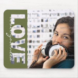 Ausschnitt-grüner Foto-Einsatz LIEBE der Tag des Mousepad