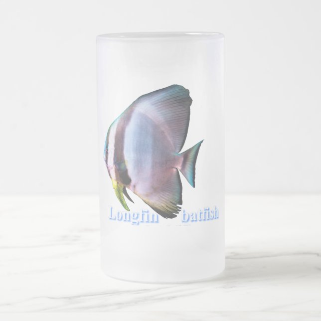 Ausschnitt von Haifischfischen Mattglas Bierglas (Mittel)