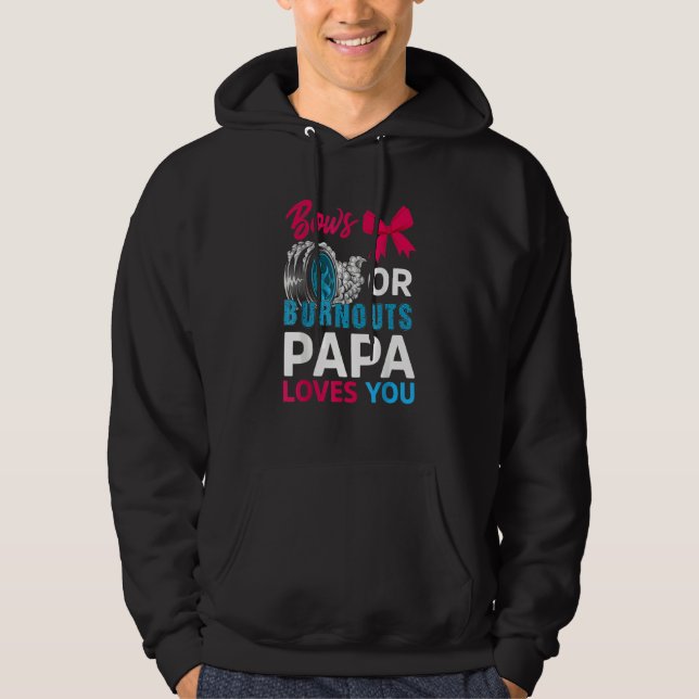 Ausschreibungen oder Bows Papa-Lieben Sie Geschlec Hoodie (Vorderseite)
