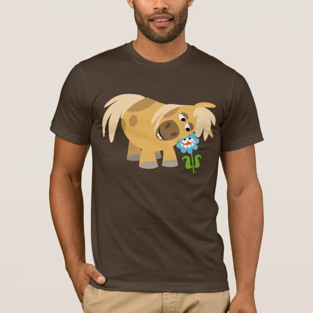 Ausschreibungsverfahren Cartoon Pony und Blume T - T-Shirt (Vorderseite)