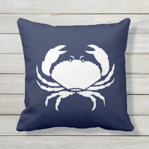 Außen Nautical CRAB weiße Marine umkehrbar Kissen
