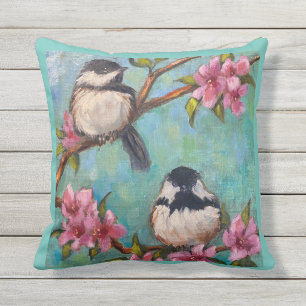 Außen-Pillow mit Chickadee Birds Kissen