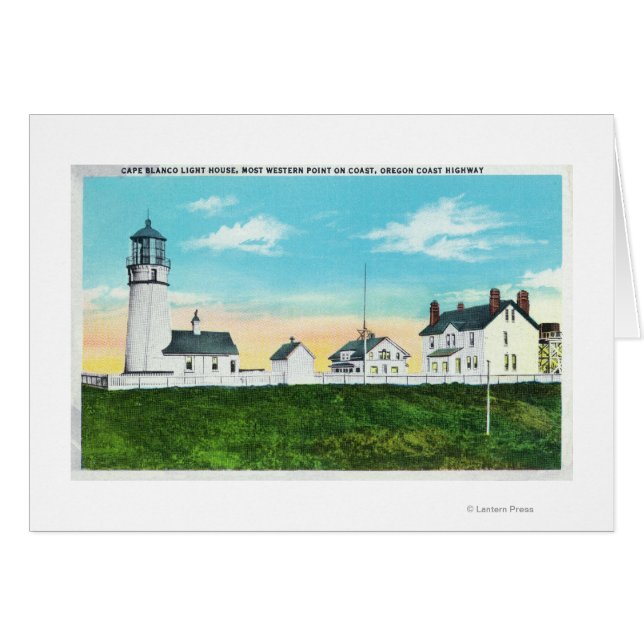 Außenansicht Cape Blanco LeuchtturmKüste (Vorderseite (Horizontal))