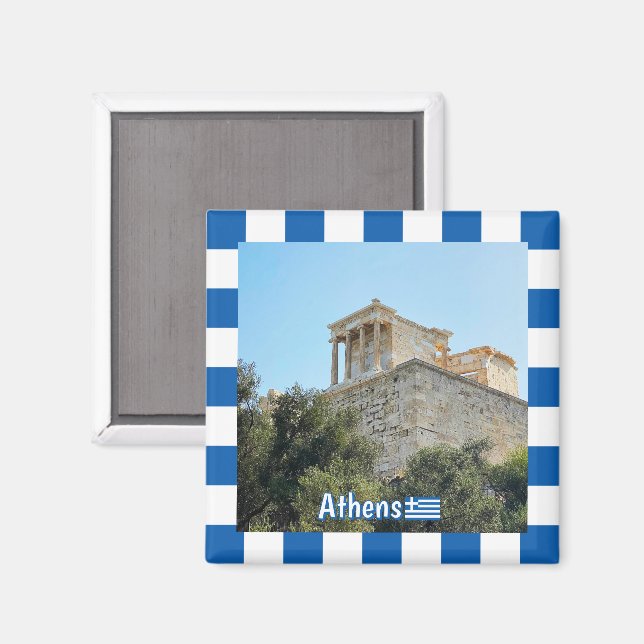 Außenansicht der Akropolis in Athen, Griechenland Magnet (Vorderseite/Rückseite)