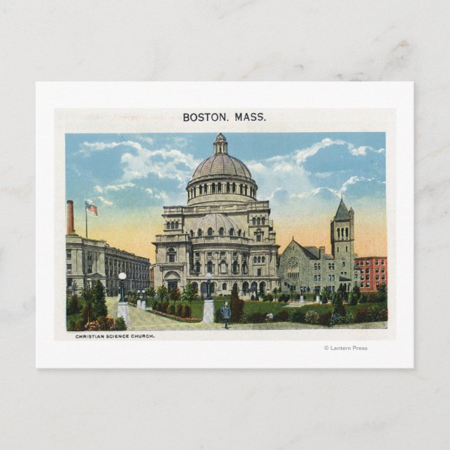 Außenansicht der Christlichen Wissenschaftskirche Postkarte (Vorderseite)